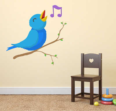 Wallzone 75 cm Singing Birds Removable Sticker(Pack of 1)