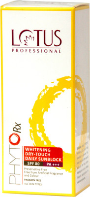 

Lotus Professional PHYTO-Rx Whitening Dry-Touch Daily Sunblock - SPF 80 PA+++(50 g)