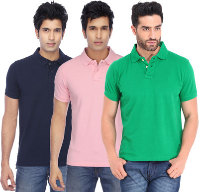 Concepts Solid Men Polo Neck Multicolor T-Shirt