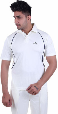 POWERHAWKE Self Design Men Polo Neck White T-Shirt