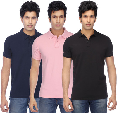 Concepts Solid Men Polo Neck Multicolor T-Shirt