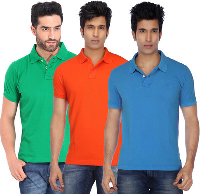 Concepts Solid Men Polo Neck Multicolor T-Shirt