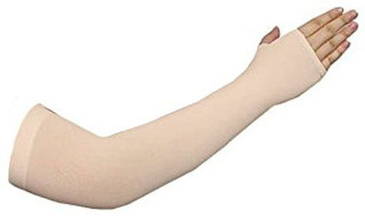 PinKit Nylon Arm Sleeve For Men & Women(Free, Beige)