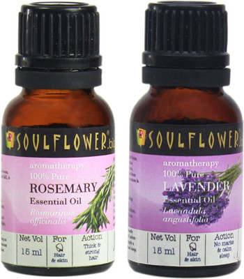 

Soulflower Rosemary & Lavender Essential Oil Set of 2(30 ml)