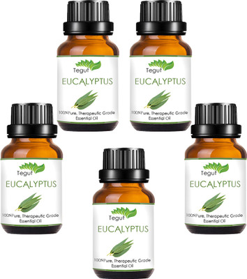 

Tegut Eucalyptus Essential Oil 100% Pure for Cough, Colds, Clear Breathing, Joints Pain, Mosquitos (10 ml) (Pack of 5)(50 ml)