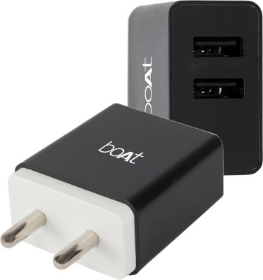 boAt WCD 3.1A 3.1 A Multiport Mobile Charger with Detachable Cable  (Black)