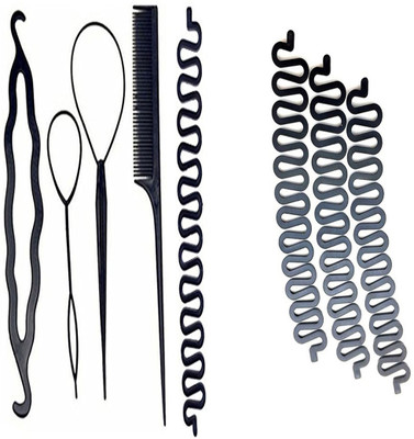 

shivnath enterprises hair french snake hair styling tools ,topsy tail braid tool [pack of 8pcs](Set of 8)