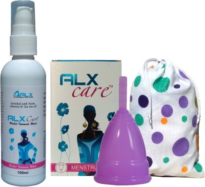 

ALX Care Reusable menstrual cup size L purple and intimate wash(Set of 1)