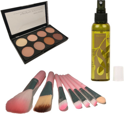 

Miss Boss kb Olive Oil Makeup Fixer Primer - 120 ml and kb concealer kit + hk pink brushes (pack of 7) combo(Set of 3)
