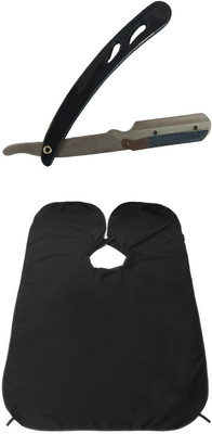 

shivnath enterprises shaving beard plastic handle razor and salon cutting sheet apron combo set [pack of 2pcs](Set of 2)