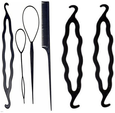 

shivnath enterprises hair Topsy tail braid tool,hair twits juda bun,plastic juda bun maker[pack of 6pcs](Set of 6)