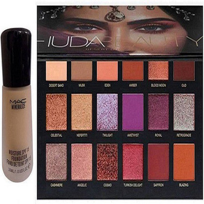 

Huda Beauty Desert Dusk Eyeshadow Palette&Mac Mineralize Foundation(Set of 2)