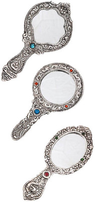 

tjori Small Silver Polished Hand Mirrors