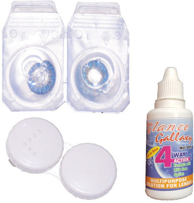 

GLANCE GALLAXY deep blue lens with solutin and case Monthly(0, Colored Contact Lenses, Pack of 2)