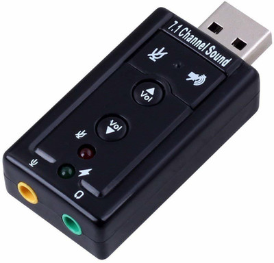 AlexVyan for Laptop or PC - Just Plug and Play 7.1 Channel USB External Sound Card Audio Mic Adapter Sound Card(Black)