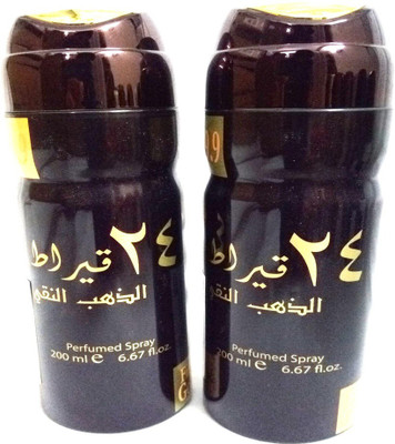 

LATTAFA 24 CARAT PURE GOLD Deodorant Spray - For Men & Women(400 ml, Pack of 2)