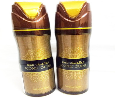 

LATTAFA ICONIC OUDH Deodorant Spray - For Men & Women(400 ml, Pack of 2)
