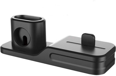 

Zahuu 3 in 1 Charge Base Stand Silicone Charging Stand Dock(Black)