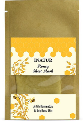 

Inatur Honey Sheet Mask 38g, Anti Inflammatory & Brightens Skin(38 g)