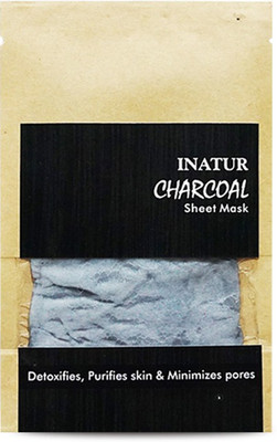 

Inatur Charcoal Sheet Mask 38g, Detoxifies, Purifies Skin & Minimizes Pores(38 g)