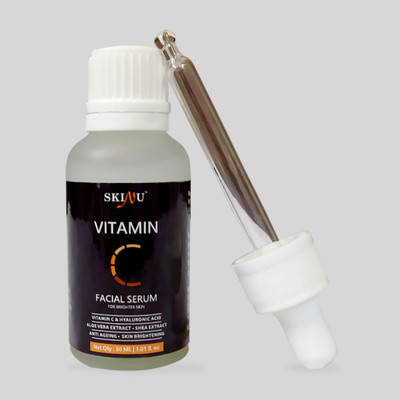 

Skinu Vitamin C Serum with Aloe Vera Extract & Hyaluronic Acid Repairs Skin Discoloration, Brighter & Healthier skin, Fights with Wrinkles (30ml)(60 ml)
