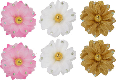 

Confidence New Arrival Combo Of 6 Pcs Multicolor Flower Hair Clips Pins For Kids And Adults For Casual And Party Wear Hair Accessory Set(Multicolor)