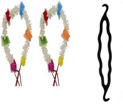 

shivnath enterprises hair gajra flower thread stylish and plastic juda bun twist[pack of 3pcs] Hair Accessory Set(Multicolor)