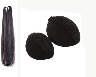 

GadinFashion Pack of Hair Puff Volumizer (Bun Clips) and Prandi Hair Accessory Set(Black)