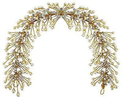 

Iyaan Artificial Golden Pearls Gajra For Wedding Bridal And Artificial Gajra For Hair Bun Hair Accessory Set(Gold)