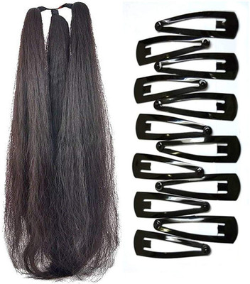 

GadinFashion 42 Inchs Hair Parandi with 12 Hair Clips Black Hair Accessory Set(Black)