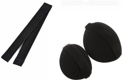 

GadinFashion Set of 1Pcs Hair Bun Making Styling French Twist Bun Hairstyle Tool and 2Pcs Egg Puff Maker Hair Aceessories for Women / Girls Hair Accessory Set(Black)