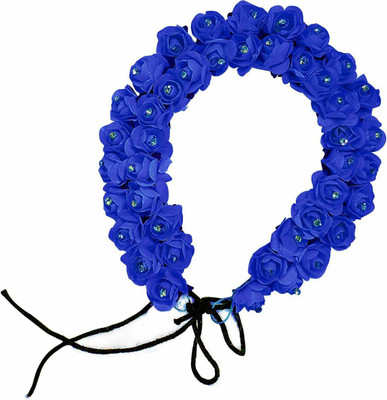 

Iyaan Blue Flower Gajra For Party Wear And Flower Gajra For Bun Decoration Bun(Blue)