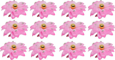 

Confidence 12 Pcs Flower Hair Clips For Women And Girls Baby Toddler Hair Accessories Styling Little Girl Hair Pin Hair Accessory Set(Pink)