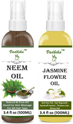 

Vadhika 100% Pure & Neem Oil & Natural Jasmine For Hair Growth, Hair Treatment Dandruff Oil-(100ml)-Packof-2-Bottle-(200ml) Hair Oil-(200ml) Hair Oil (200 ml) Hair Oil(200 ml)