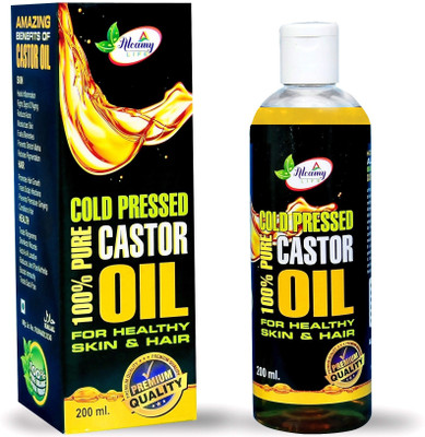 Alcamy Cold Pressed 100 % Pure Castor Oil Hair Oil(200 ml)