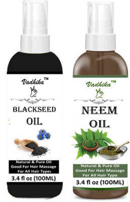 

Vadhika Neem oil and Black seed oil combo of 2 bottles of 100 /ml Hair Oil(200 ml)