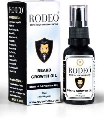 

Rodeo Beard Growth Oil - 14 Premium Oils Blend For Beard Growth & Nourishment Hair Oil(30 ml)