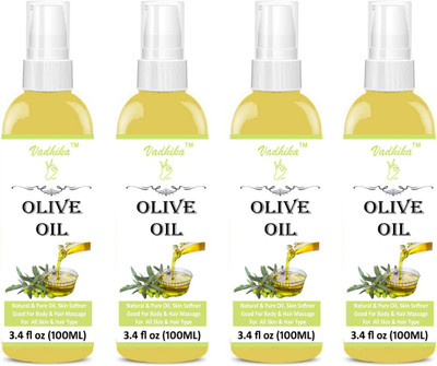 

Vadhika 100% Pure Extra Light Olive Oil - For Hair Growth & Glowing Skin Organic-Combo of 4 No.100 ml Bottles(400 ml) Hair Oil (400 ml) Hair Oil (400 ml) (400 ml) Hair Oil(400 ml)