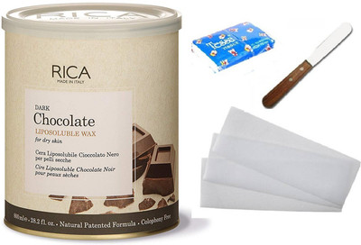 

Rica Liposoluble Dark Chocolate Kit (1Piece Waxing Strips + 1 Spatula + 1 Tissue) Wax(800 g, Set of 4)