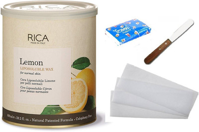 

Rica Liposoluble Lemon Kit (1Piece Waxing Strips + 1 Spatula + 1 Tissue) Wax(800 g, Set of 4)