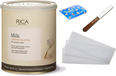 

Rica Liposoluble Milk Kit (1Piece Waxing Strips + 1 Spatula + 1 Tissue) Wax(800 g, Set of 4)