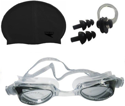 Kamni Sports SWIMMING COMBO SET (CAP ,GOOGLES ,EAR PLUGS) CB-20 Swimming Kit