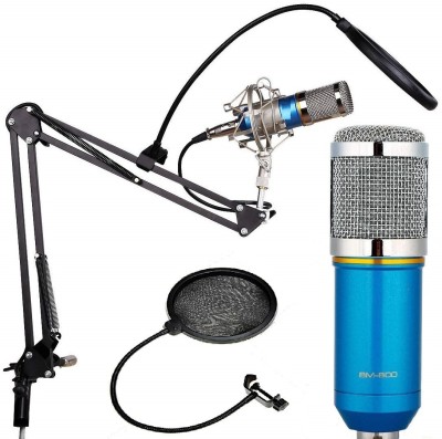 

Techtest Professional Microphone BM-800 with Mic Stand And Pop Filter Heavy Duty Suspension Scissor Arm and , Recordings, Broadcasting, Singing Upgraded Adjustable with Shock Mount Clip Holder Microphones Condenser Sound YouTube, Gaming Recording Studio B