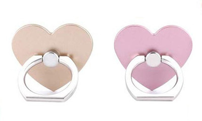 befunky Mobile Ring Holder Stand, 360° Rotation [Heart Shape] Finger Grip Pack of 2 (Random Colors) Mobile Holder
