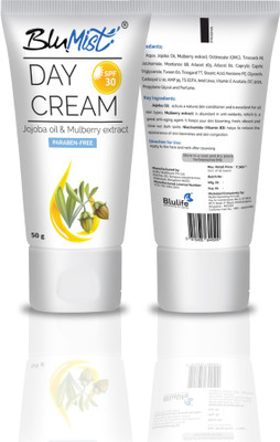 

blulife Blumist Whitening Day Cream with SPF 30 Jojoba Oil and Mulberry Extract, Paraben Free(50 ml)