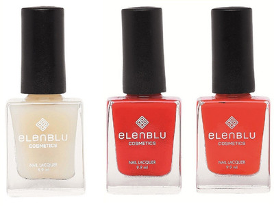 

Elenblu White Water Top - Top Coats Nail Polish & Set of 2 - Wicked & Salmon Rust (9.9ml Each) Matte Nail Polish(Pack of 3)