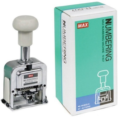 MAX Max numbering Machine N-607 6 Digit  Office Set(Silver)