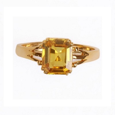 Jaipur Gemstone Yellow Sapphire /pukhraj ring gold plated ring natural sapphire Stone Sapphire Gold Plated Ring