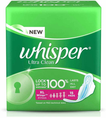 

WHISPER ULTRA CLEAN XL+ 15 PADS Sanitary Pad