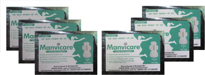 

Manvicare Antibacterial Ultra Soft Anion Sanitary Cotton Pads - Total Napkins - 54 (Combo of 6 packets - 3 packets of L and 3 packets of XL) Sanitary Pad(Pack of 6)